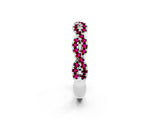 White gold Round Garnet Twisted Eternity Band with Pavé and Shared Prong Setting_20
