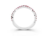 White gold Round Garnet Twisted Eternity Band with Pavé and Shared Prong Setting_21