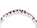 White gold Round Garnet Twisted Eternity Band with Pavé and Shared Prong Setting_22