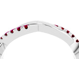 White gold Round Garnet Twisted Infinity Band with Prong Setting_10