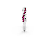 White gold Round Garnet Twisted Infinity Band with Prong Setting_8
