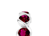 White gold Round Garnet Wave Band with Channel Setting and Shared Prongs_11