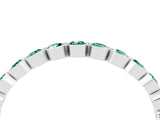 White gold Round Green Sapphire Bezel Set Eternity Band_10