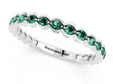 White gold Round Green Sapphire Bezel Set Eternity Band_19