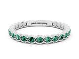White gold Round Green Sapphire Bezel Set Eternity Band_6