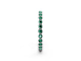 White gold Round Green Sapphire Bezel Set Eternity Band_8