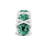 White gold Round Green Sapphire Channel Set Band with X-Prong Detail_11