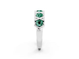 White gold Round Green Sapphire Channel Set Band with X-Prong Detail_8