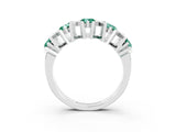 White gold Round Green Sapphire Channel Set Band with X-Prong Detail_9