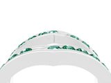 White gold Round Green Sapphire Channel-Set Chevron Band_10