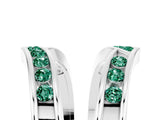 White gold Round Green Sapphire Channel-Set Chevron Band_11