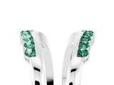 White gold Round Green Sapphire Chevron Contour Band with Prong Setting_11