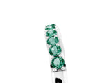 White gold Round Green Sapphire Curved Wedding Band with Channel Setting_11