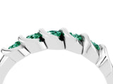 White gold Round Green Sapphire Eternity Band with Twist Prong Setting_16