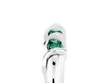White gold Round Green Sapphire Eternity Band with Twist Prong Setting_17