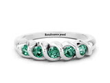 White gold Round Green Sapphire Eternity Band with Twist Prong Setting_18