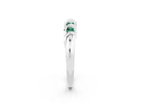 White gold Round Green Sapphire Eternity Band with Twist Prong Setting_20