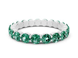 White gold Round Green Sapphire Eternity Band with U-Prong Setting_30
