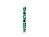 White gold Round Green Sapphire Eternity Band with U-Prong Setting_32