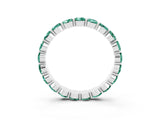 White gold Round Green Sapphire Eternity Band with U-Prong Setting_33