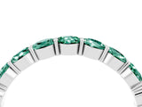 White gold Round Green Sapphire Eternity Band with U-Prong Setting_34