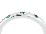 White gold Round Green Sapphire Flush-Set Comfort Fit Band_10