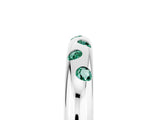White gold Round Green Sapphire Flush-Set Comfort Fit Band_11