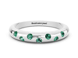 White gold Round Green Sapphire Flush-Set Comfort Fit Band_6