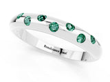 White gold Round Green Sapphire Flush-Set Comfort Fit Band_7