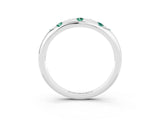 White gold Round Green Sapphire Flush-Set Comfort Fit Band_9
