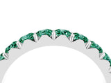 White gold Round Green Sapphire Half Eternity Band with Classic Prong Setting_10
