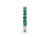 White gold Round Green Sapphire Half Eternity Band with Classic Prong Setting_8
