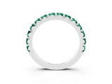White gold Round Green Sapphire Half Eternity Band with Classic Prong Setting_9