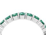 White gold Round Green Sapphire Half-Eternity Prong-Set Band_10