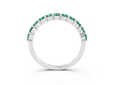 White gold Round Green Sapphire Half-Eternity Prong-Set Band_9
