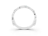 White gold Round Green Sapphire Leaf Eternity Band with Bezel Setting_39