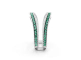White gold Round Green Sapphire Milgrain Eternity Band with Channel Setting_20