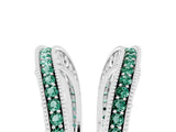 White gold Round Green Sapphire Milgrain Eternity Band with Channel Setting_23