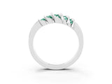 White gold Round Green Sapphire Multi-Row Crossover Band_9