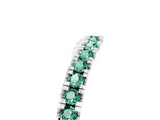 White gold Round Green Sapphire Pavé Curved Band with Shared Prong Setting_11