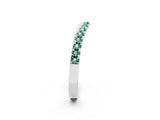 White gold Round Green Sapphire Pavé Curved Band with Shared Prong Setting_8