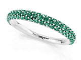 White gold Round Green Sapphire Pavé Eternity Band with Shared Prong Setting_7