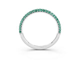 White gold Round Green Sapphire Pavé Eternity Band with Shared Prong Setting_9