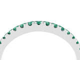 White gold Round Green Sapphire Pavé Half Eternity Band with Shared Prong Setting_10