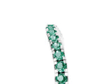 White gold Round Green Sapphire Pavé Half Eternity Band with Shared Prong Setting_11