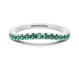 White gold Round Green Sapphire Pavé Half Eternity Band with Shared Prong Setting_6