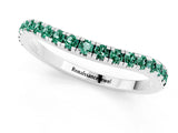 White gold Round Green Sapphire Pavé Half Eternity Band with Shared Prong Setting_7