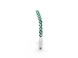 White gold Round Green Sapphire Pavé Half Eternity Band with Shared Prong Setting_8