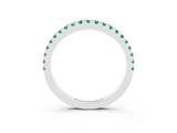 White gold Round Green Sapphire Pavé Half Eternity Band with Shared Prong Setting_9
