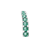 White gold Round Green Sapphire Pavé Set Curved Wedding Band_15